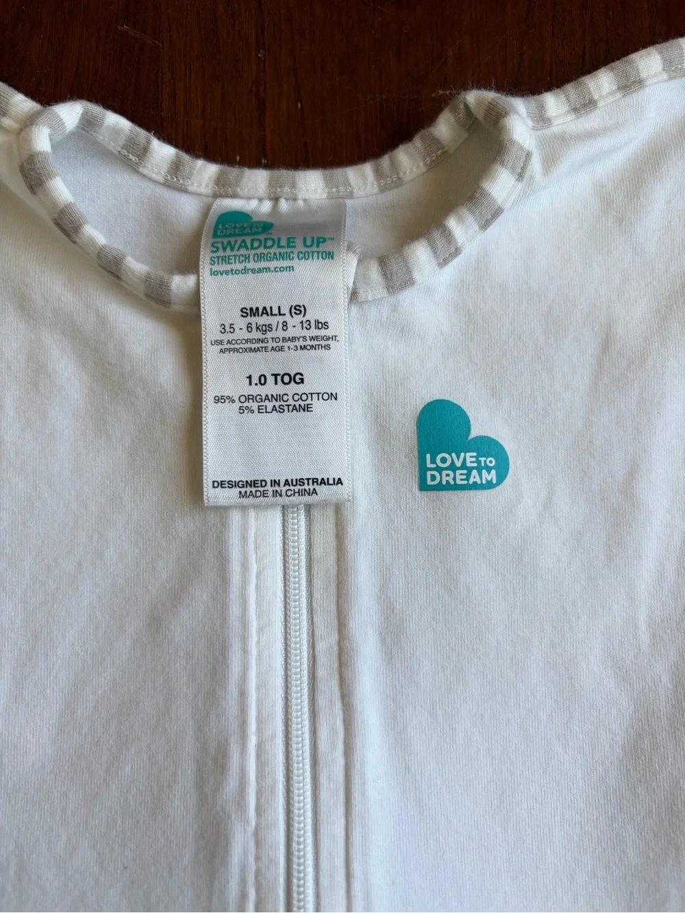 Love to Dream Organic Cotton Small Cream Swaddle 1.0 Tog